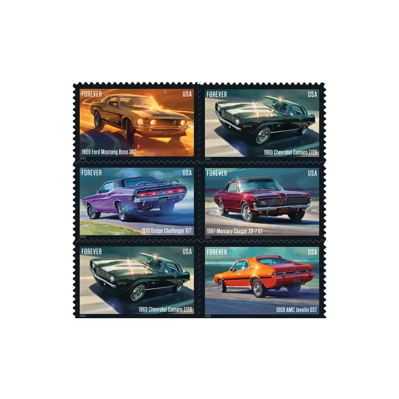 2022 Pony Cars Stamps - Forever Stamps