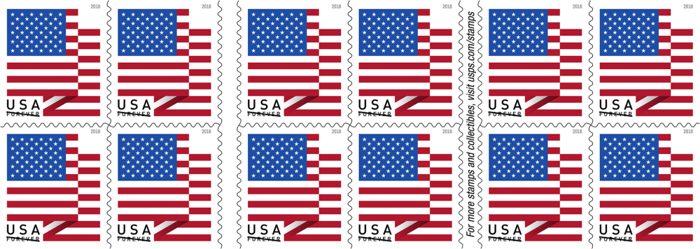 2018 U.S. Flag Stamps books - Forever Stamps