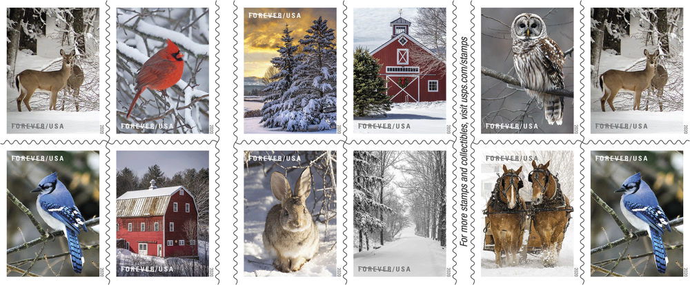 2020 Winter Scenes stamps - Forever Stamps
