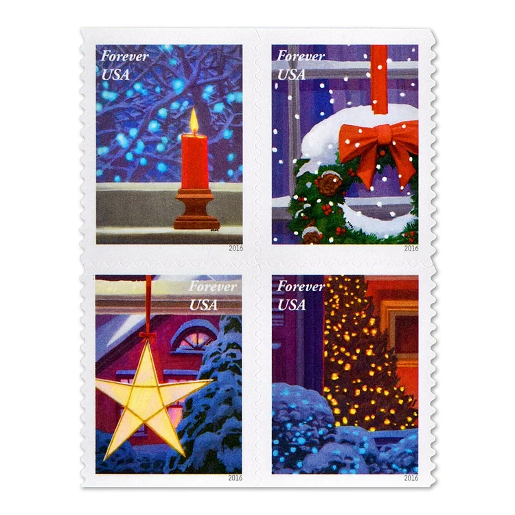 Holiday Windows 2016 - Forever Stamps