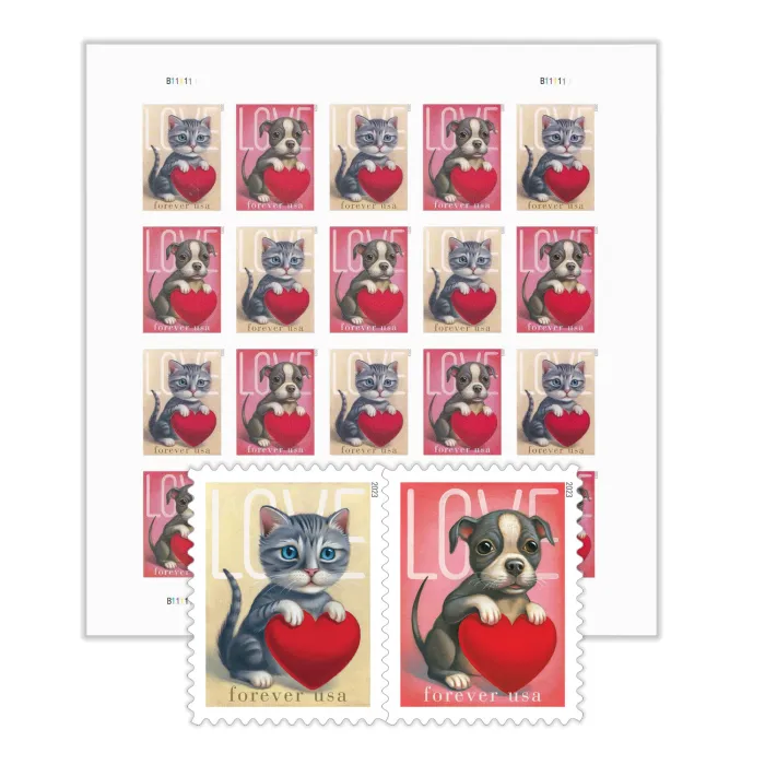 Love Kitten and Puppy 2023 - Forever Stamps